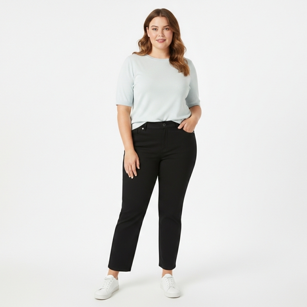 Nine West High Rise Straight Leg Black Jeans - Size 10